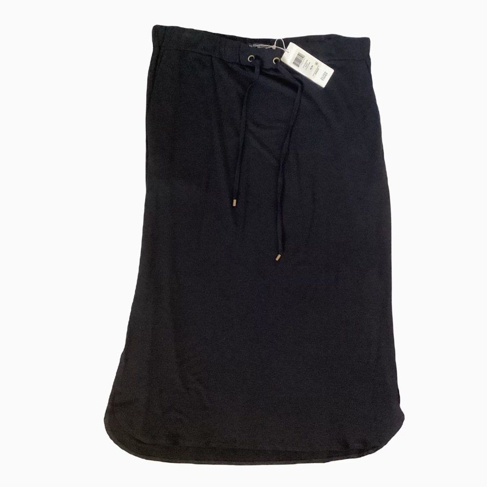 Eileen Fisher NWT Viscose Jersey Drawstring Maxi Skirt in Black. Size Medium